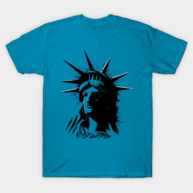 Splatter Statue of Liberty T-Shirt by albertocubatas